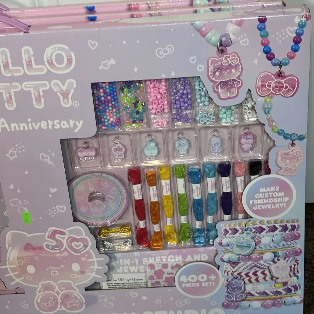 Hello Kitty 50th Anniversary 2 In 1 Sketch & Jewelry Studio Kit Sanrio Craft set